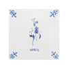 Sweet Pea Delft Tile, Gold Lustre