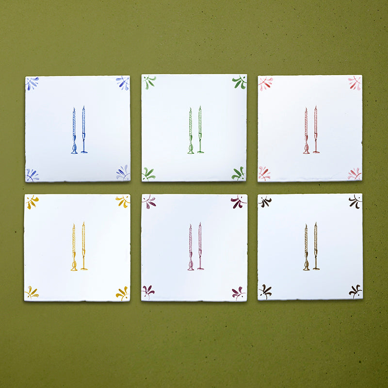 Taper Candles Delft Tile