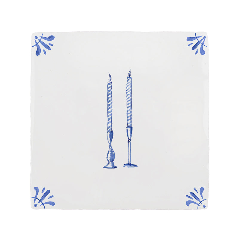Taper Candles Delft Tile