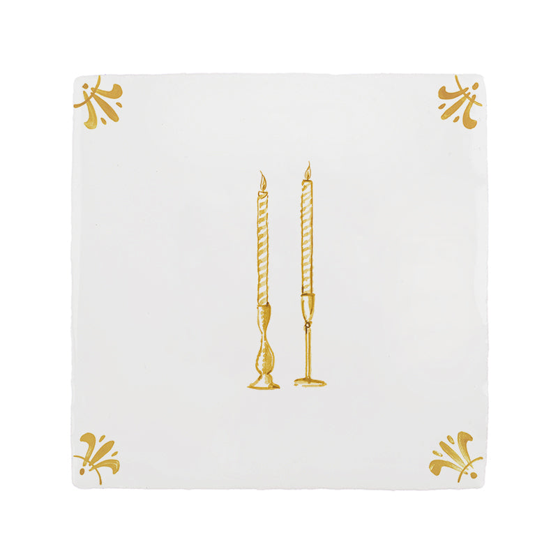 Taper Candles Delft Tile