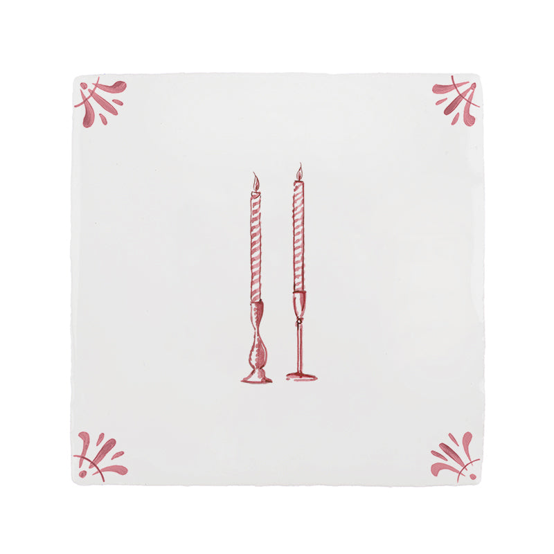 Taper Candles Delft Tile