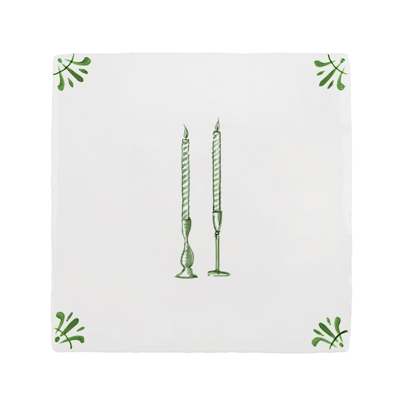 Taper Candles Delft Tile