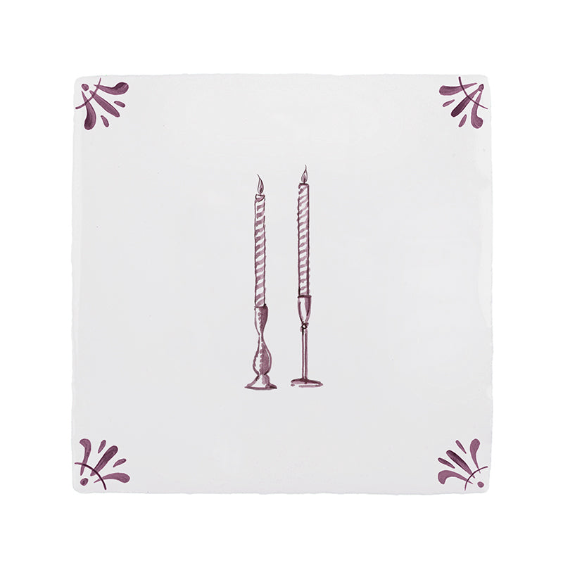 Taper Candles Delft Tile