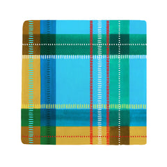 Tartan Tile, Aqua Cyan