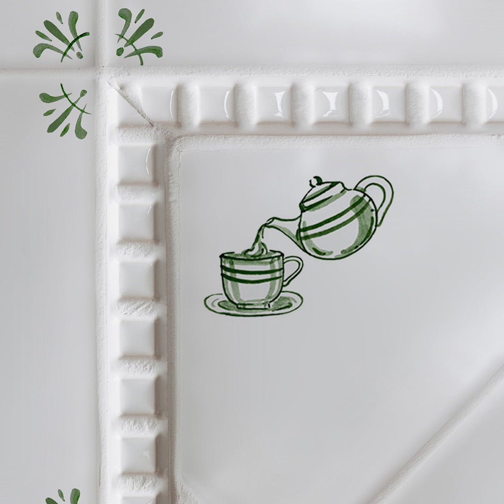Tea Time Delft Tile