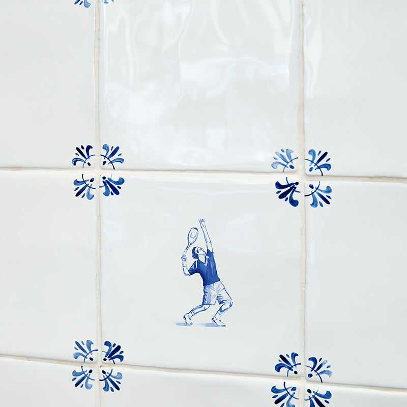 Tennis Player Delft Tile