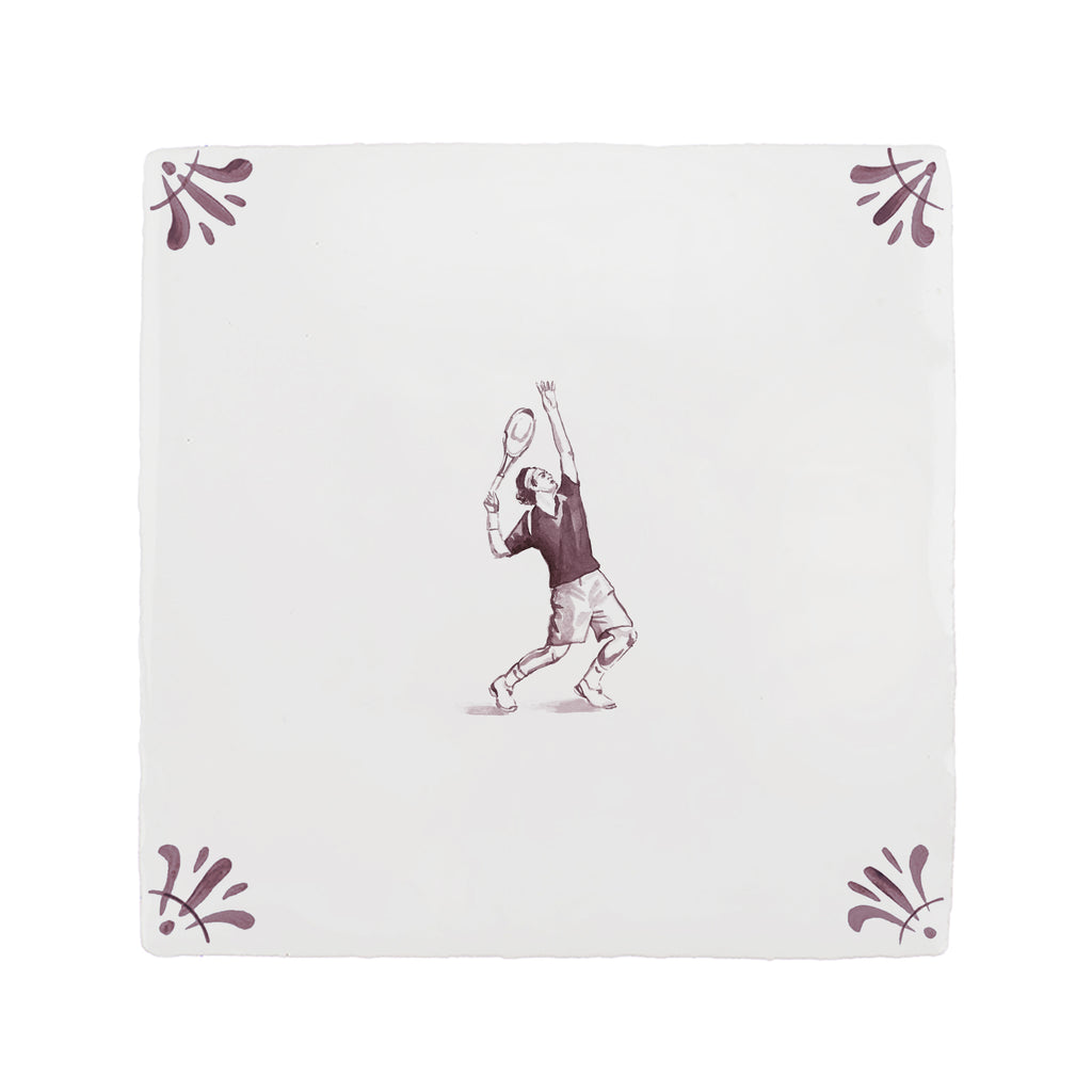 Tennis Player Delft Tile