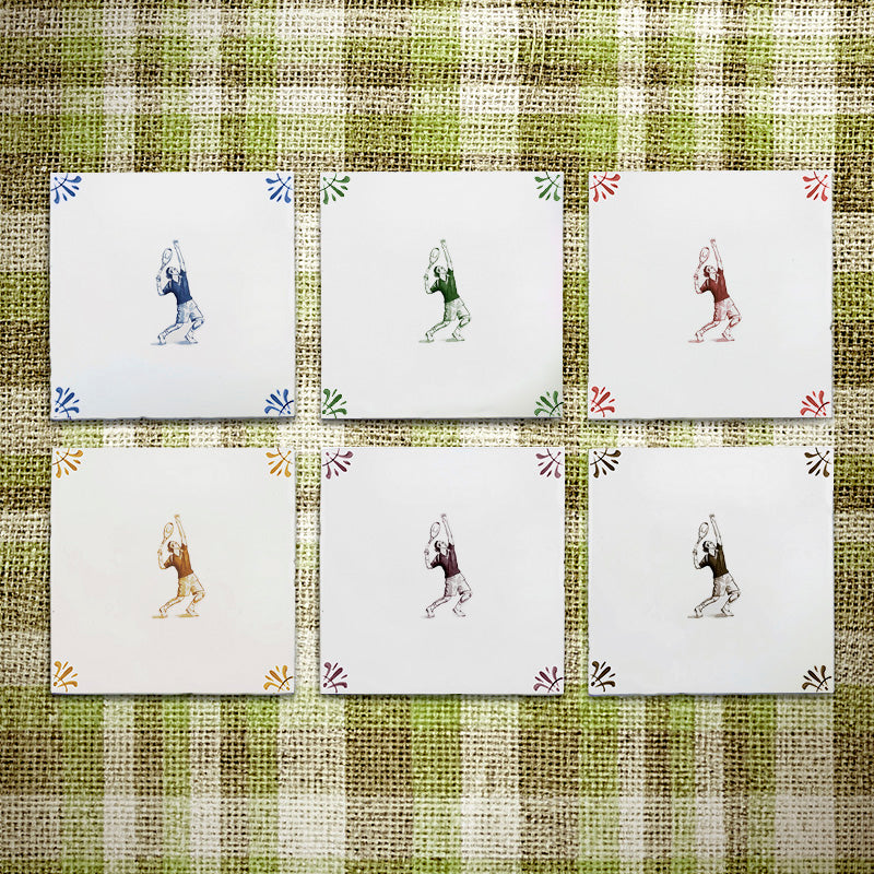 Tennis Player Delft Tile