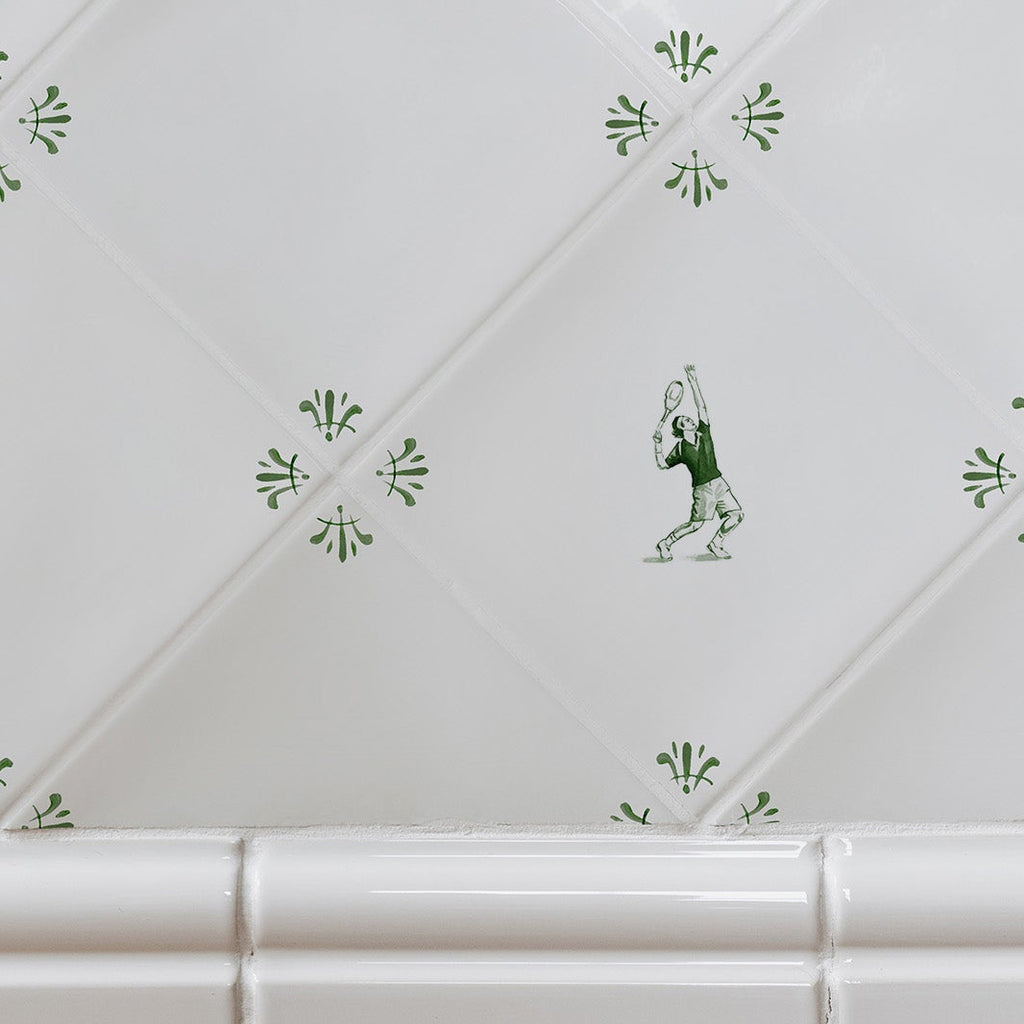Tennis Player Delft Tile