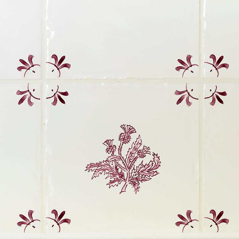 Thistles Delft Tile