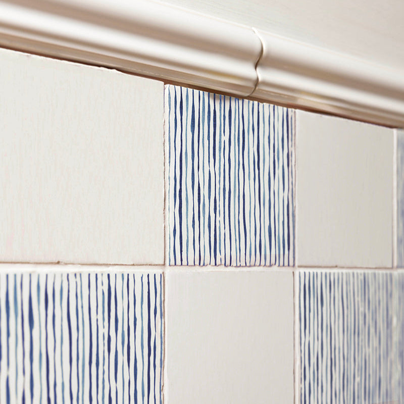 Ticking Stripe Tile, Blue