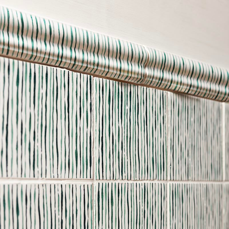 Ticking Stripe Dado Trim, Green