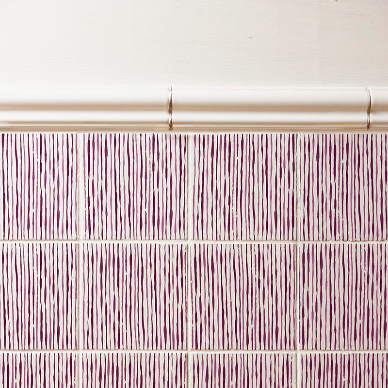 Ticking Stripe Tile, Manganese