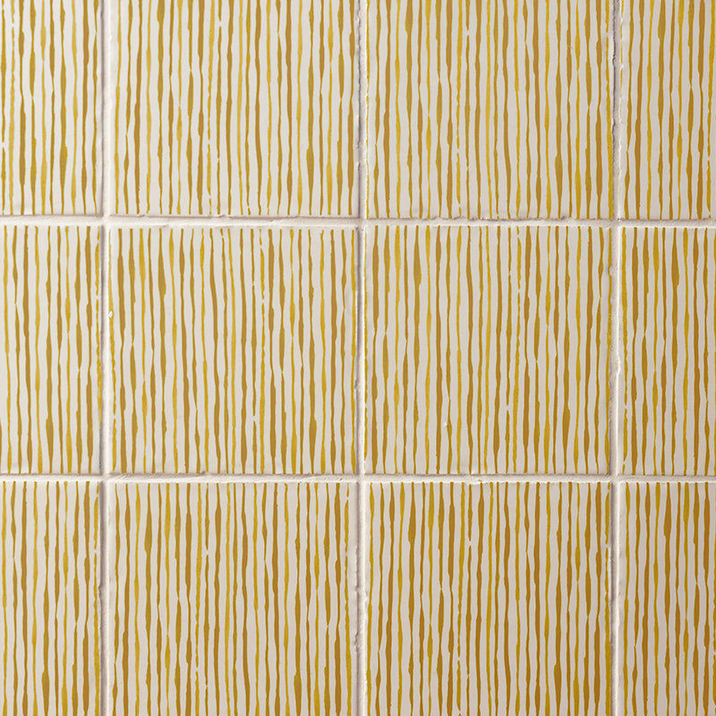 Ticking Stripe Tile, Mustard