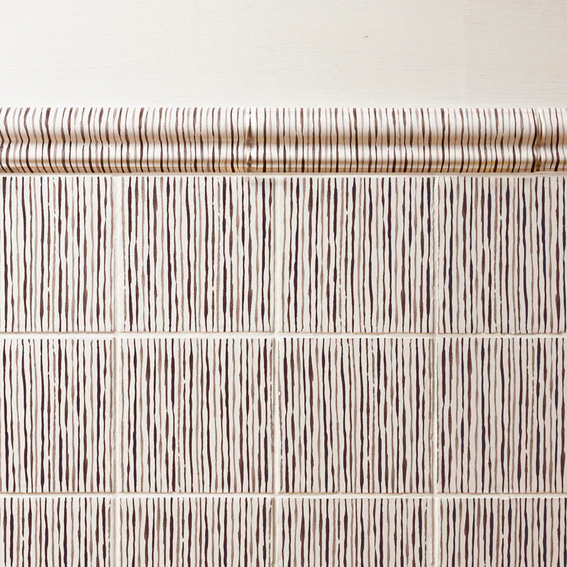 Ticking Stripe Dado Trim, Sepia