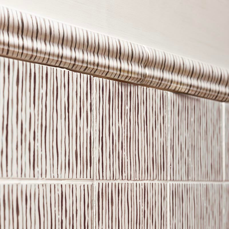 Ticking Stripe Dado Trim, Sepia