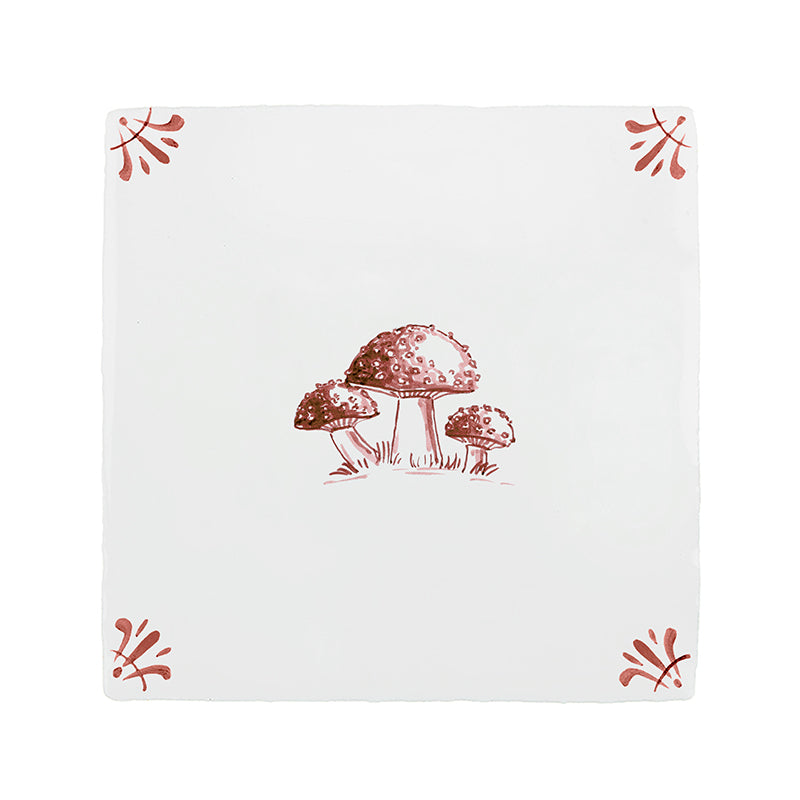 Toadstools Delft Tile