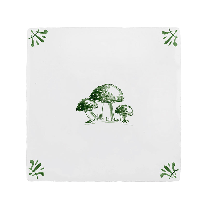 Toadstools Delft Tile
