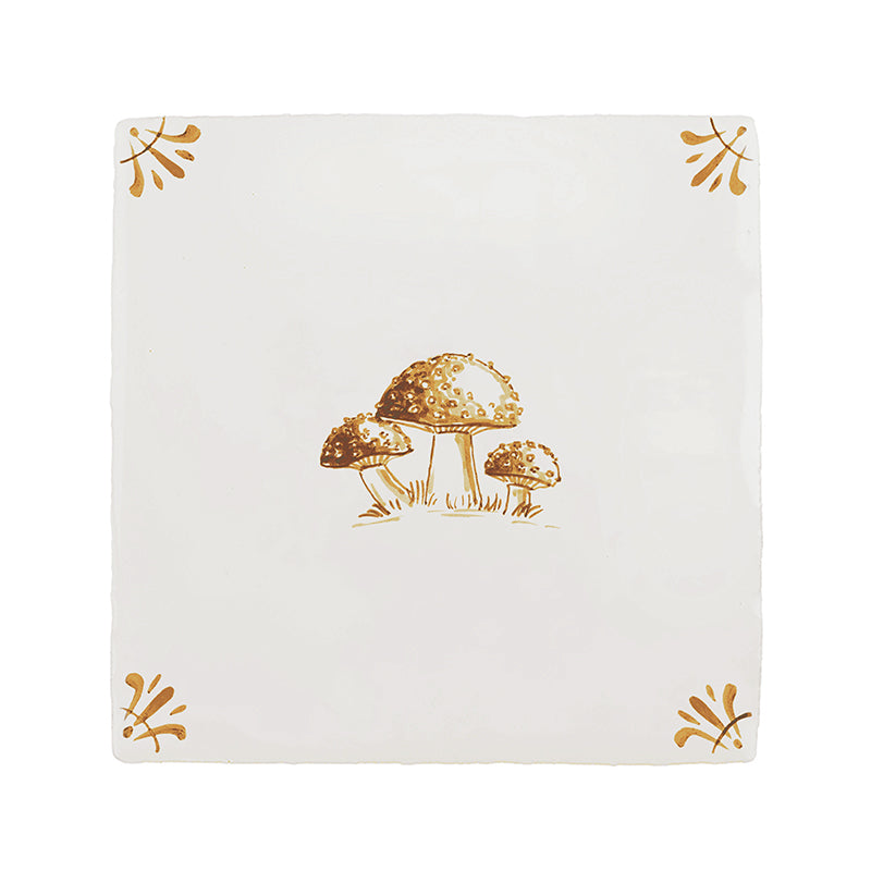 Toadstools Delft Tile