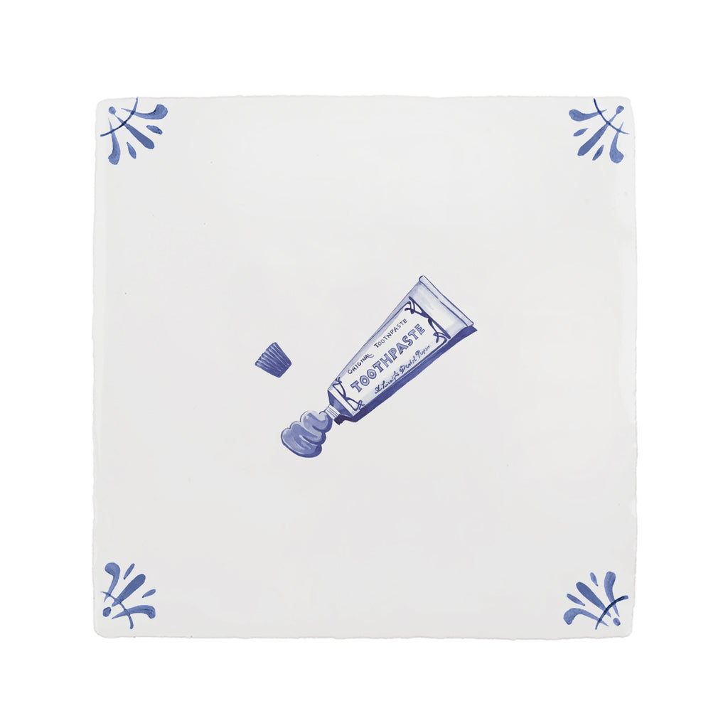 Toothpaste Delft Tile