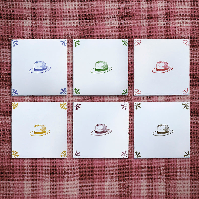 Trilby Hat Delft Tile