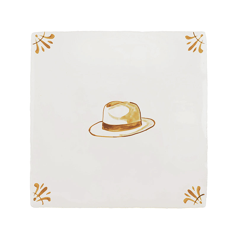 Trilby Hat Delft Tile