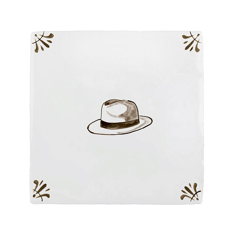 Trilby Hat Delft Tile