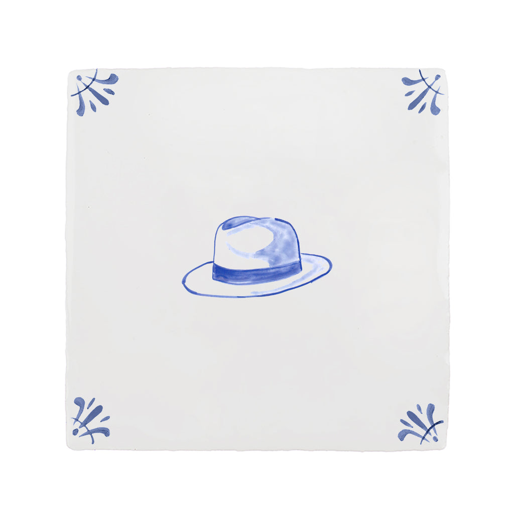 Trilby Hat Delft Tile