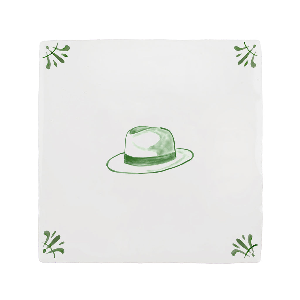 Trilby Hat Delft Tile