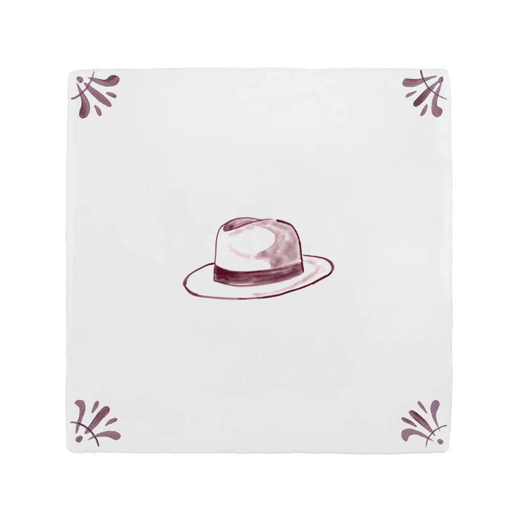 Trilby Hat Delft Tile