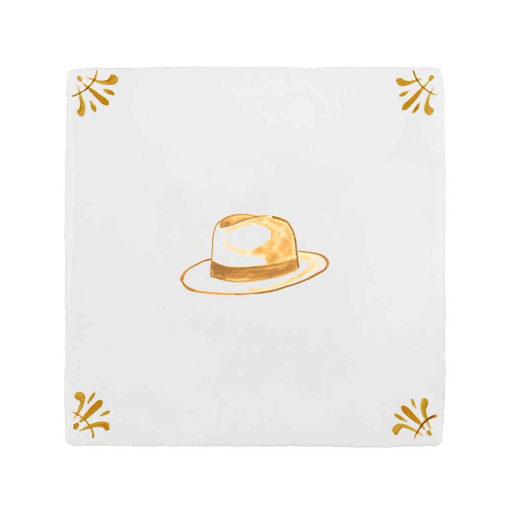 Trilby Hat Delft Tile