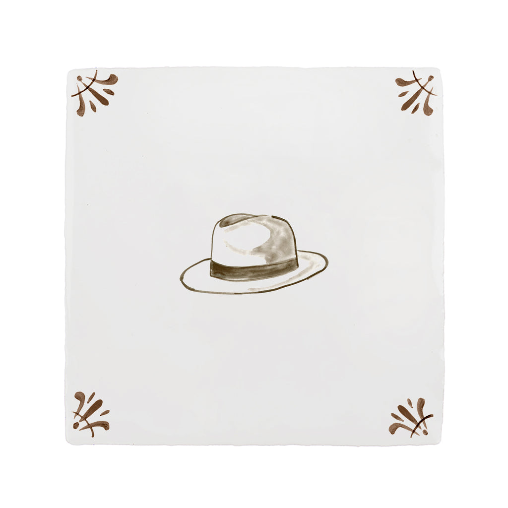Trilby Hat Delft Tile