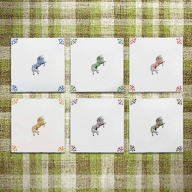 Unicorn Delft Tile