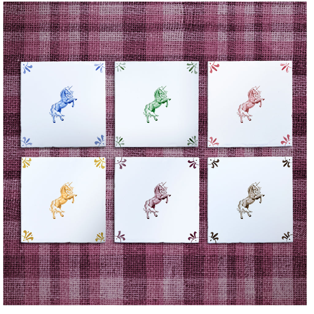 Unicorn Delft Tile