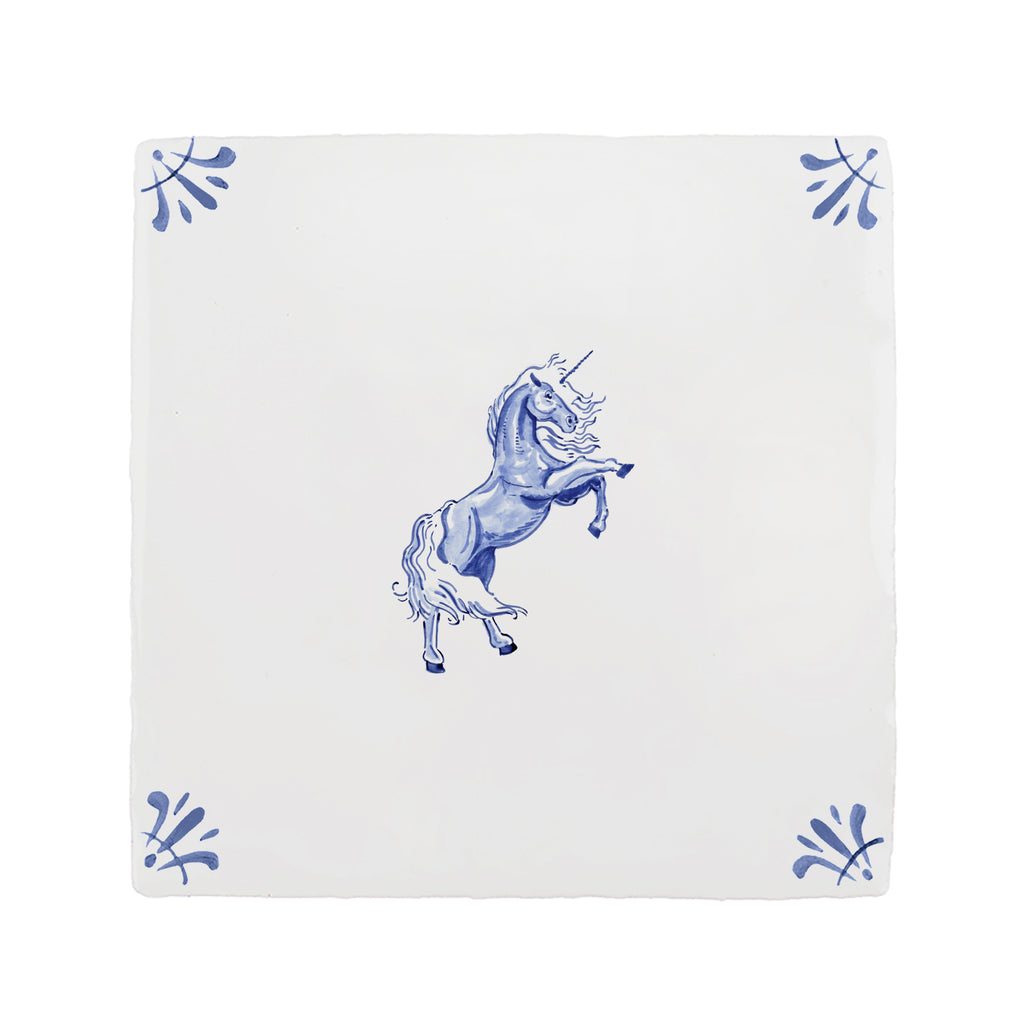 Unicorn Delft Tile