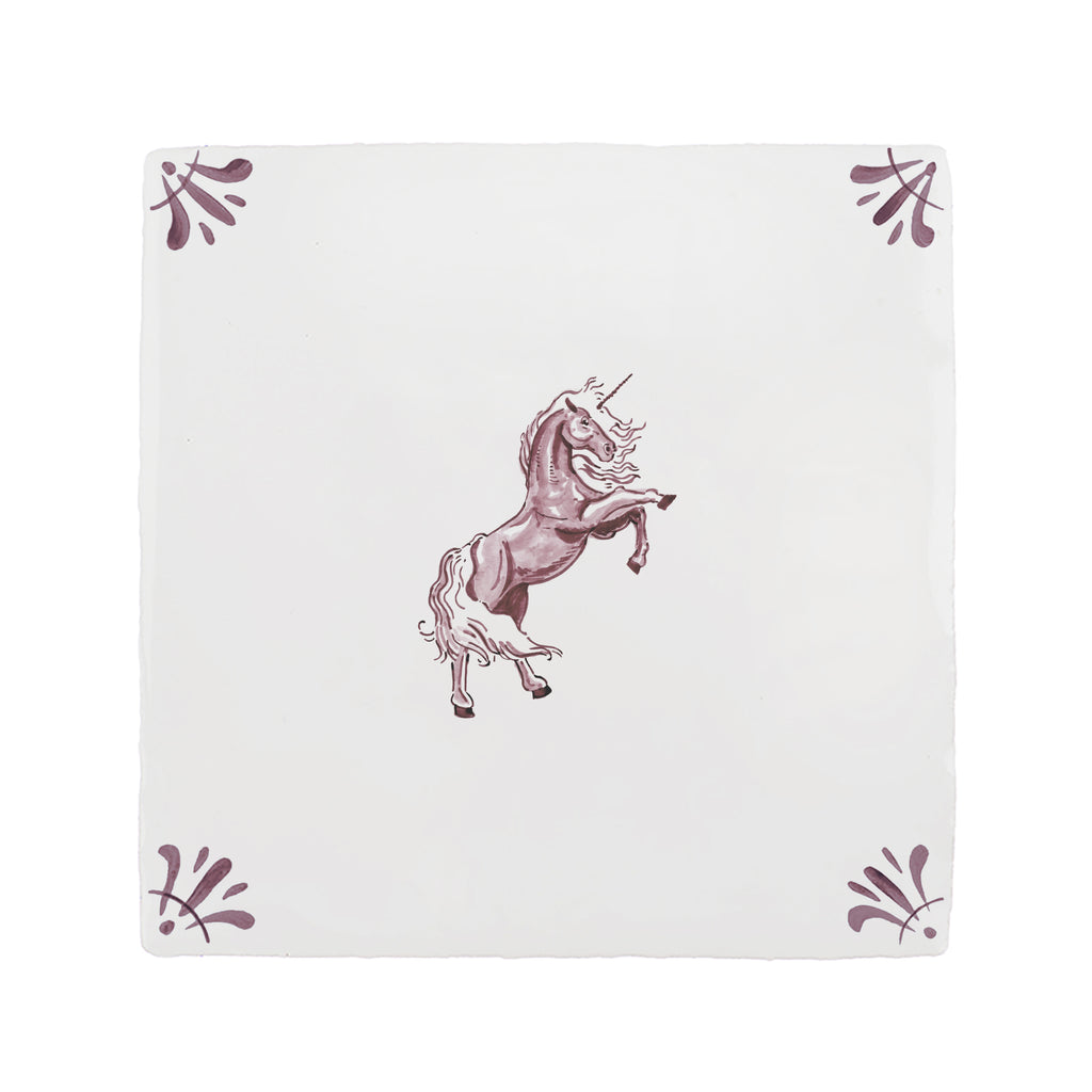 Unicorn Delft Tile