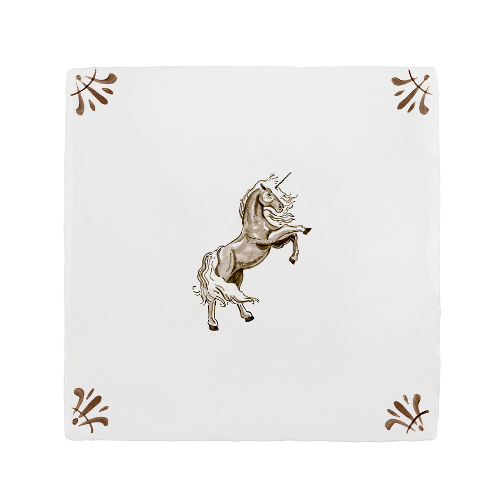 Unicorn Delft Tile