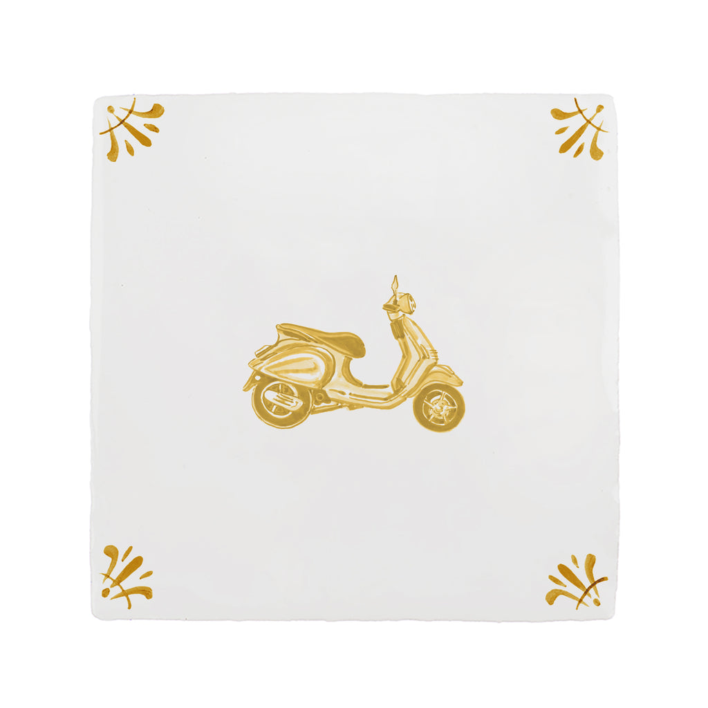Vespa Scooter Delft Tile