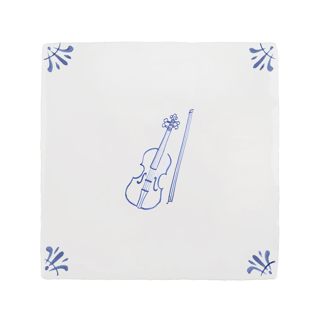 Violin Delft Tile