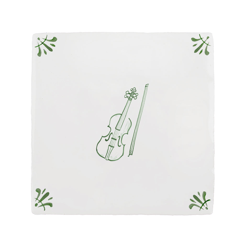 Violin Delft Tile