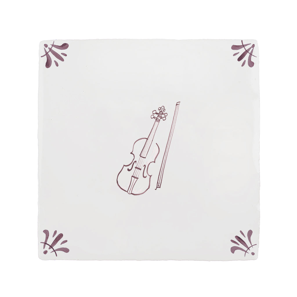 Violin Delft Tile