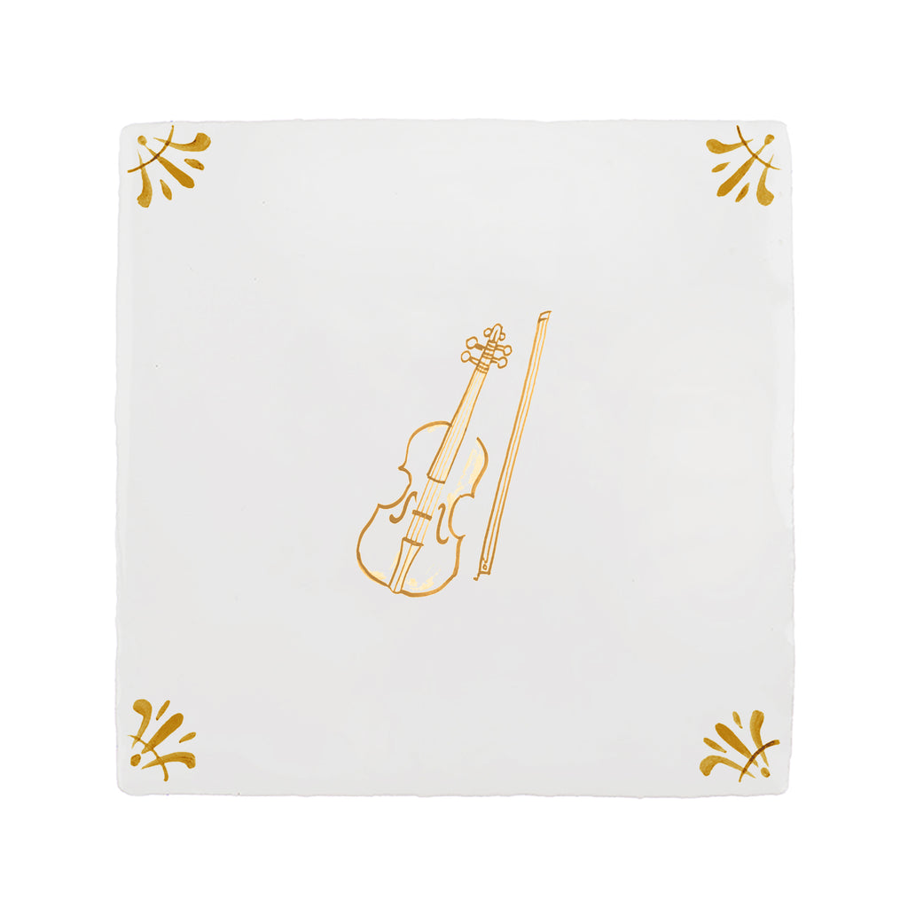 Violin Delft Tile