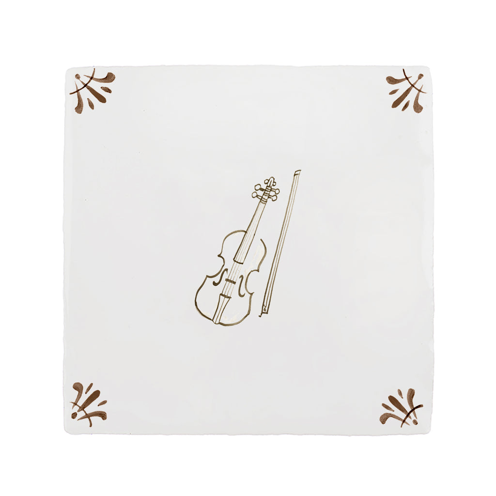 Violin Delft Tile