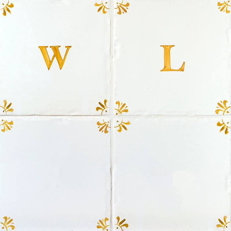 Alphabet W Delft Tile