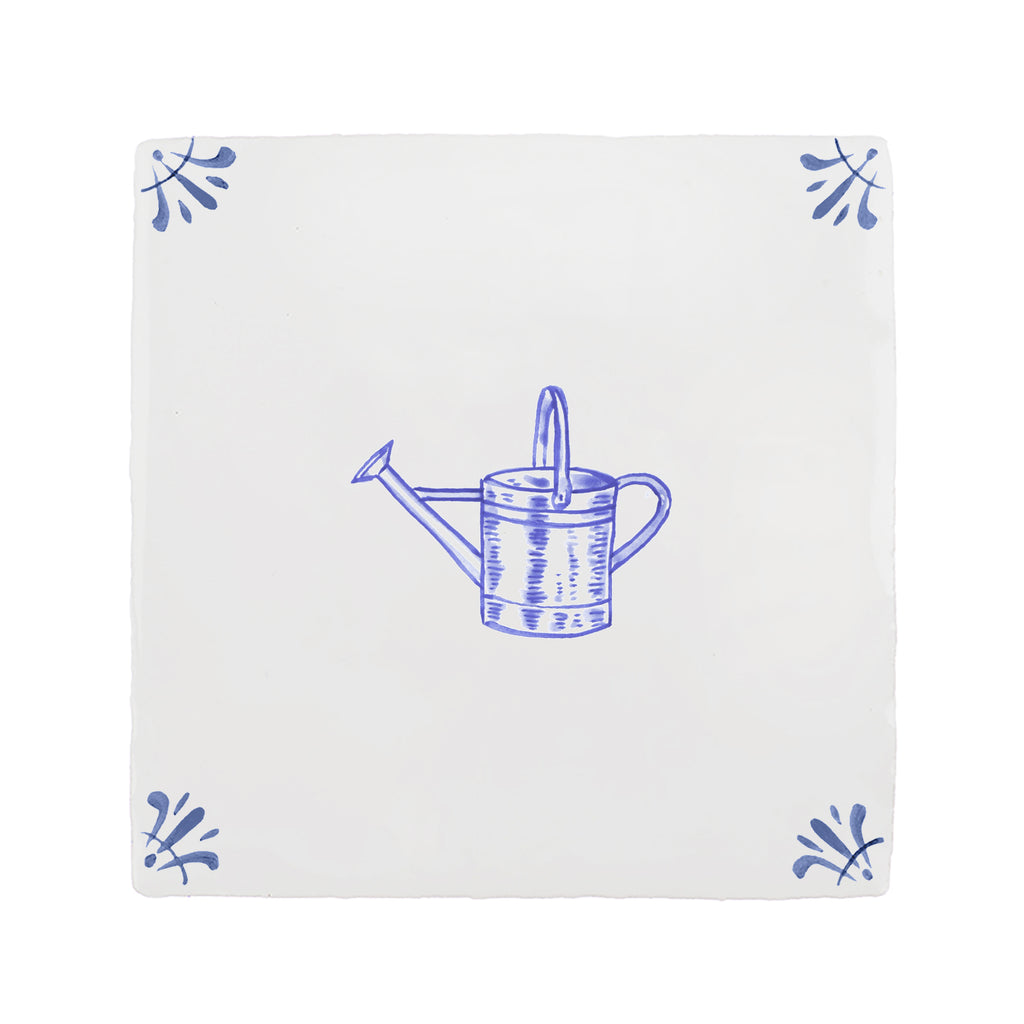 Watering Can Delft Tile