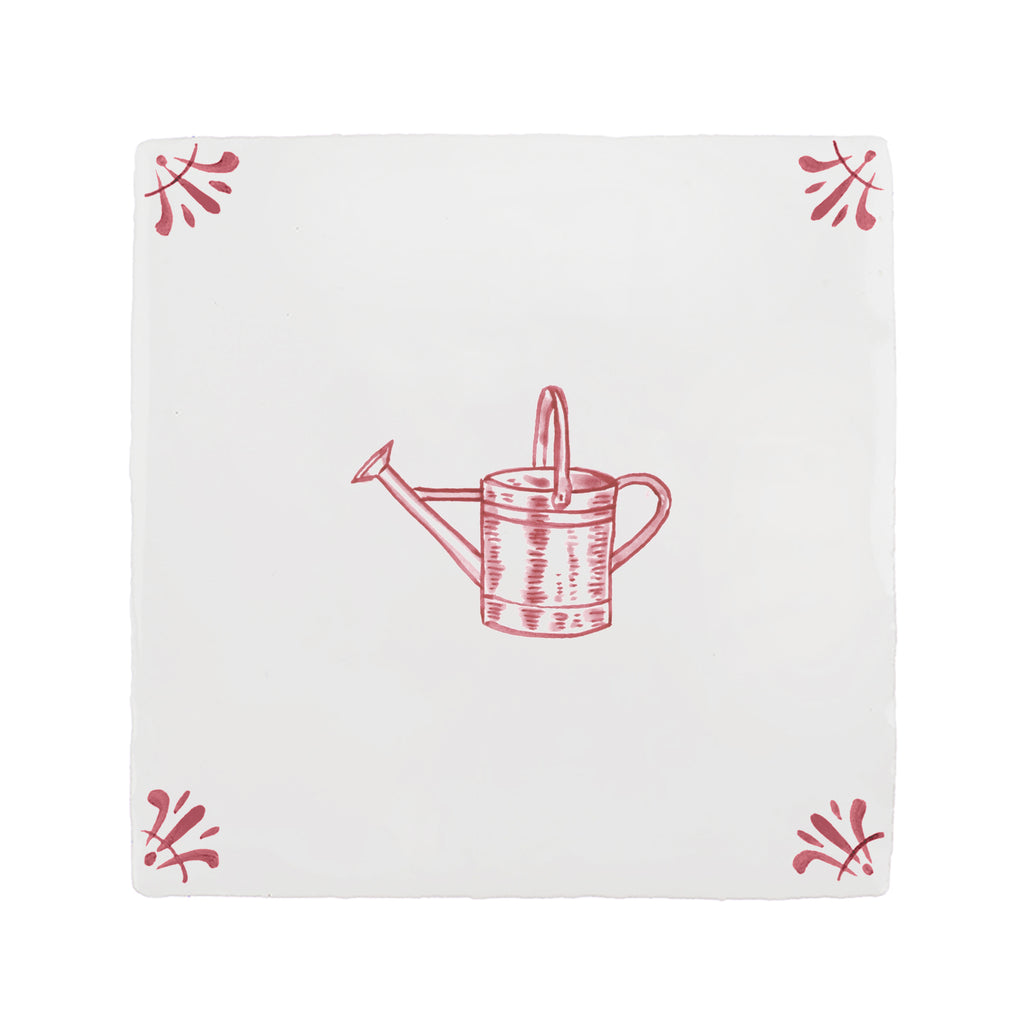 Watering Can Delft Tile