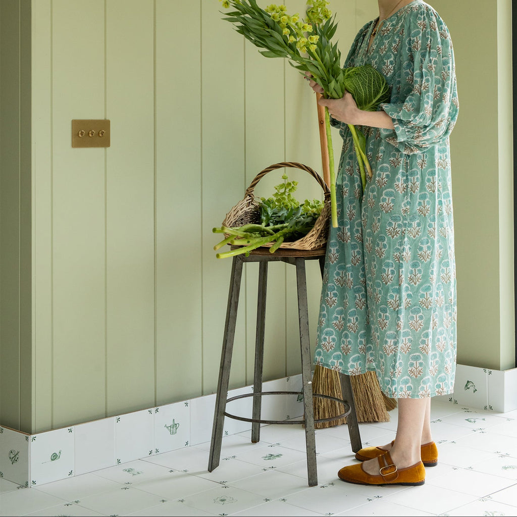 Watering Can Delft Floor Tile