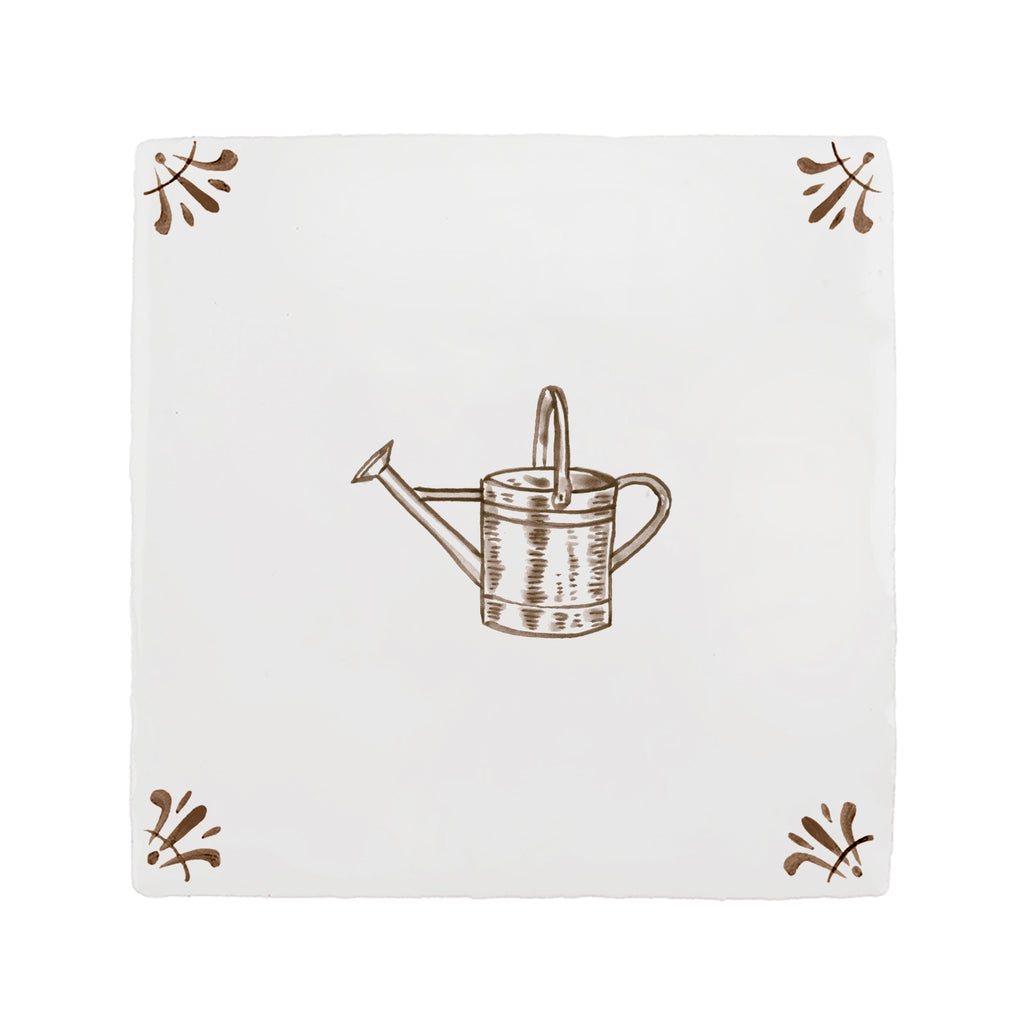 Watering Can Delft Tile