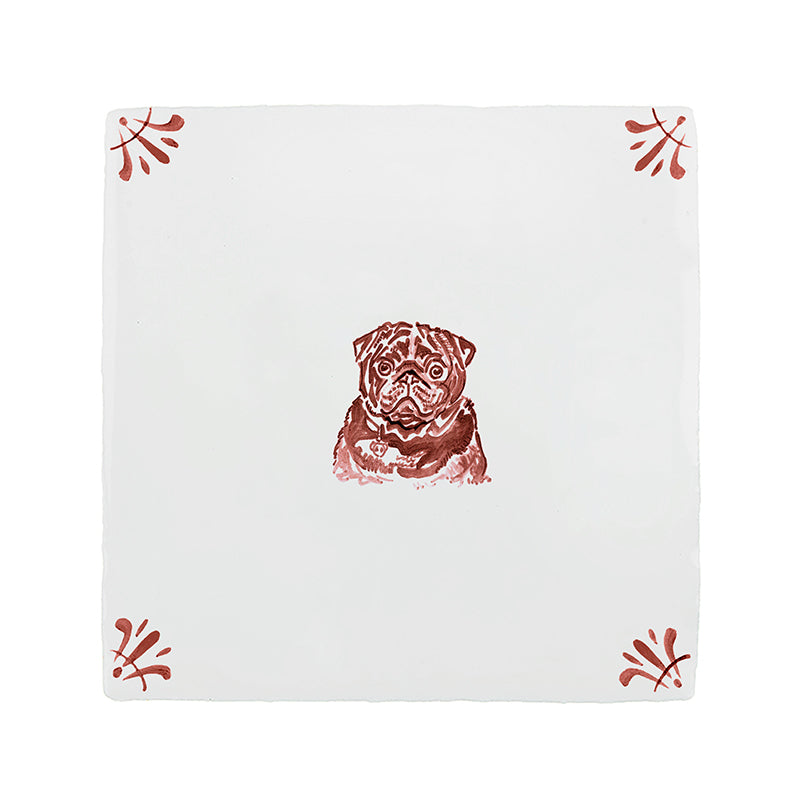 Watson the Pug Delft Tile