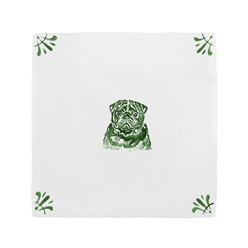 Watson the Pug Delft Tile